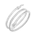 Sterling Silver Python Coil Bangle with Cubic Zirconias