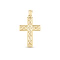 14k Yellow Gold High Polish Vine Cross Pendant
