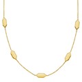 14K Yellow Gold Elongated Hexagon Link Necklace