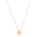 14k Yellow Gold High Polish Scribbles Heart Necklace