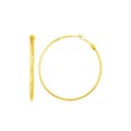 14k Yellow Gold Large Textured Round Hoop Earrings