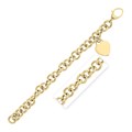 Heart Tag with Rolo Link Bracelet in 14K Yellow Gold (11.40 mm)