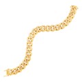 14k Yellow Gold Textured Wide Curb Chain Bracelet
