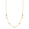 14k Yellow Gold Adjustable Puff Pebble Necklace