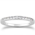 Channel Set Diamond Wedding Ring Band in 14k White Gold