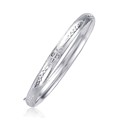 Classic Floral Cut Bangle in 14k White Gold (5.0mm)