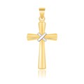 X Motif Cross Pendant in 14k Two-Tone Gold