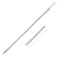 Sterling Silver Rhodium Plated Round Franco Chain (6.0 mm)
