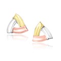 Triangle Shape with Curved Sides in 14k Tri-Color Gold