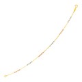 14k Tri Color Gold Station Bracelet with Textured Beads