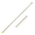 14k Yellow Gold White Pave High Polish Modern Lite Edge Bracelet  (8.00 mm)