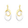Entwined Oval Drop Earrings in 14k Two-Tone Gold