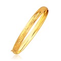 Classic Floral Cut Bangle in 14k Yellow Gold (6.0mm)