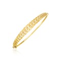 14k Yellow Gold High Polish Curb Chain Link Bangle (8.4 mm)