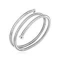 Sterling Silver Serpentine Style Three Coil Bangle Bracelet