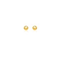 Round Shiny Stud Earrings in 10k Yellow Gold (4.0 mm)
