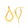 Polished Flat Twisted Hoop Earrings in 10k Yellow Gold