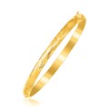 Fancy Children's Bangle with Diamond Cuts in 14k Yellow Gold
