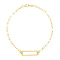 14k Yellow Gold High Polish Open Straight Paperclip Bracelet (2.10 mm)