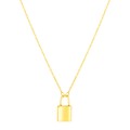 14k Yellow Gold Padlock Necklace