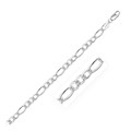 Classic Rhodium Plated Figaro Chain in 925 Sterling Silver (5.5mm)