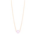 14k Rose Gold Pearl Solitaire Necklace
