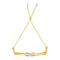 Adjustable Friendship Bracelet with Infinity Motif in 14k Yellow and White Gold