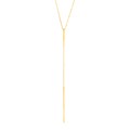 14k Yellow Gold Lariat Necklace with Polished Twisted Bars
