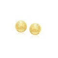 Diamond Cut Flat Stud Earrings in 14k Yellow Gold