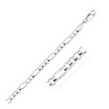 Solid Figaro Chain in 14k White Gold (4.6mm)